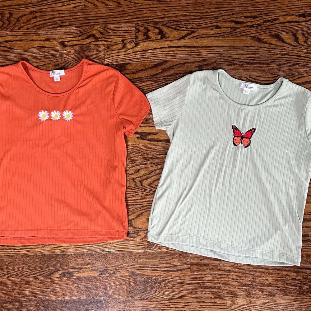 Lot of 2 shirts by Cult Favorite sz L(14) girls
